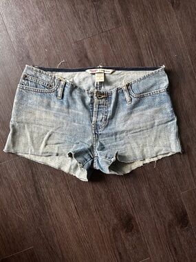 Vintage Abercrombie & Fitch Cropped Denim Low-Rise Shorts - Light Blue
